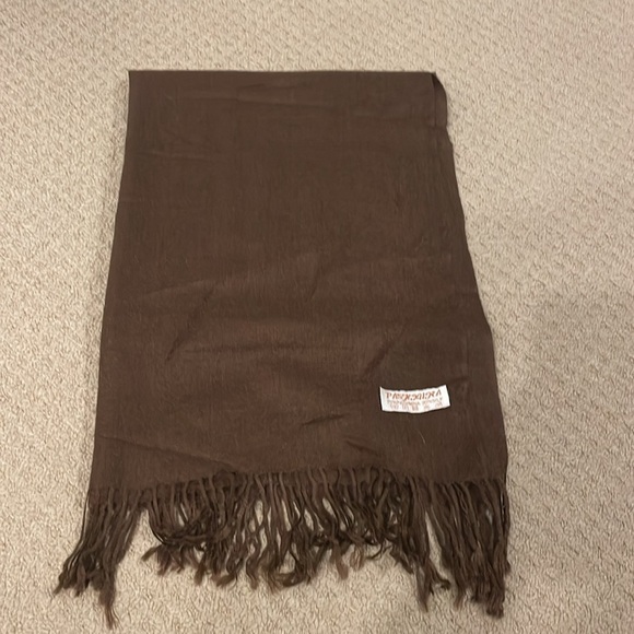 pashmina Accessories - 26 by 70 pashmina womens  brown scarf/ wrap